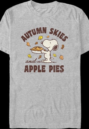 Snoopy Autumn Skies and Apple Pies Peanuts T-Shirt
