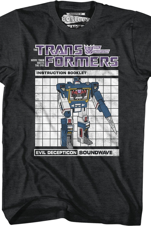 Soundwave Instruction Booklet Transformers T-Shirtmain product image