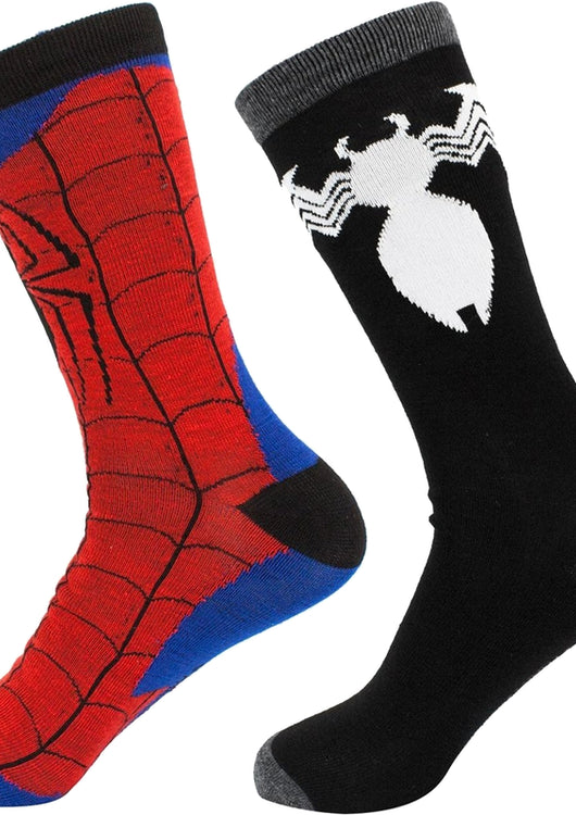 Spider-Man and Venom Logos 2-Pack Marvel Comics Socks - main product image