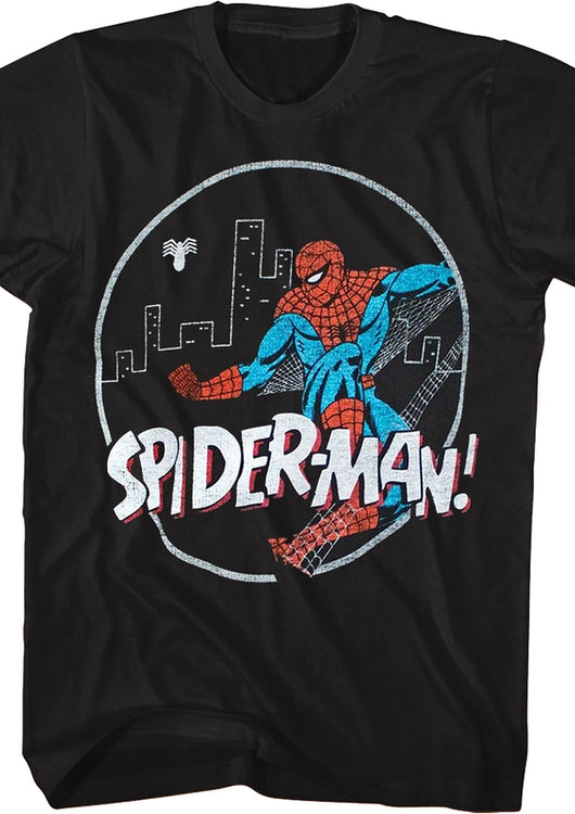 Spider-Man City Skyline Marvel Comics T-Shirt - main product image