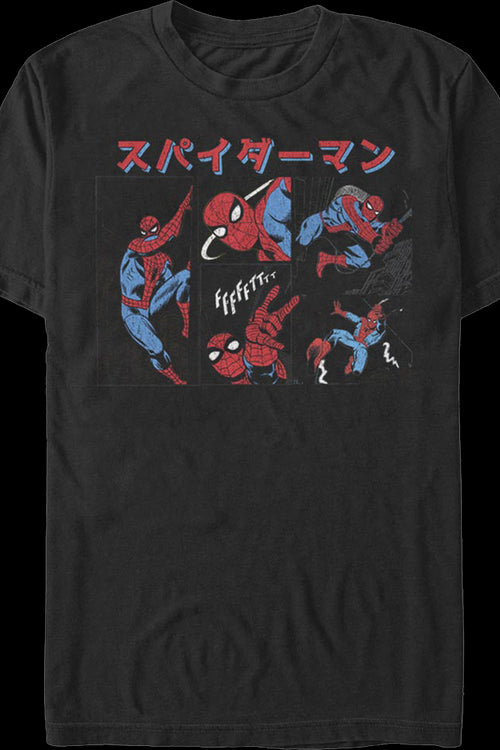 Spider-Man Japanese Collage Marvel Comics T-Shirtmain product image