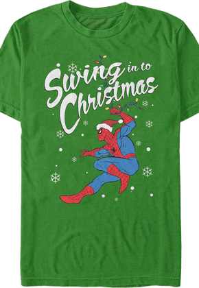 Spider-Man Swing in to Christmas Marvel Comics T-Shirt