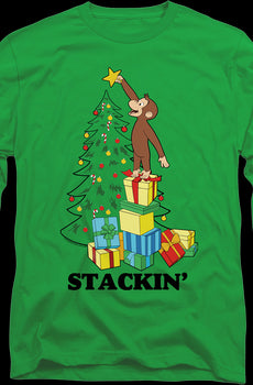 Stackin' Curious George Christmas Long Sleeve Shirt