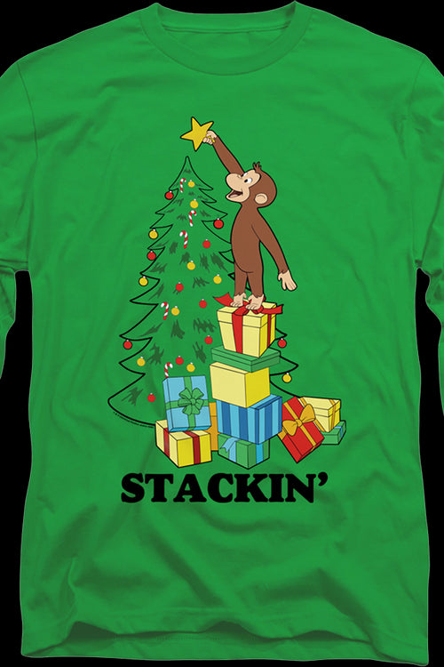 Stackin' Curious George Christmas Long Sleeve Shirtmain product image