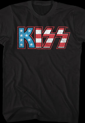 Stars And Stripes Logo KISS T-Shirt