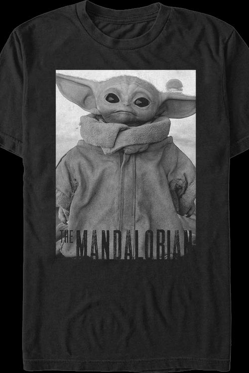 Star Wars The Mandalorian The Child Black And White Portrait T-Shirtmain product image