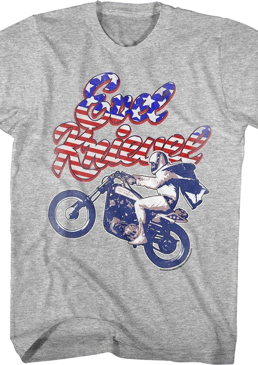 Stars And Stripes Logo Evel Knievel T-Shirt - main product image