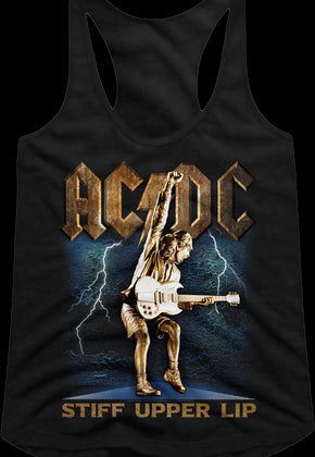 Ladies Stiff Upper Lip ACDC Racerback Tank Top