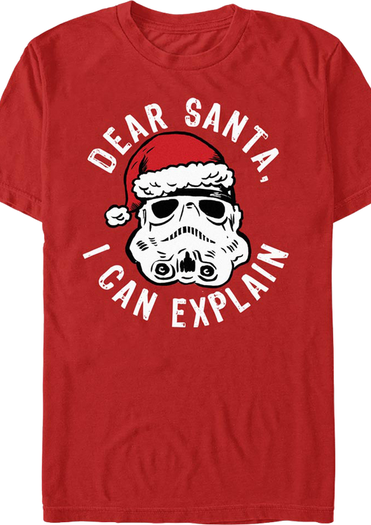 Red Stormtrooper Dear Santa, I Can Explain Star Wars T-Shirt - main product image