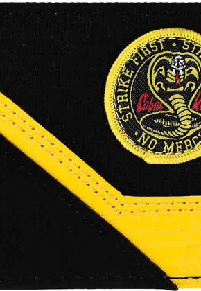 Strike First Strike Hard No Mercy Woven Patch Cobra Kai Wallet