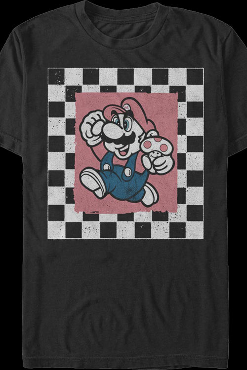 Super Mario Checkerboard Jump Nintendo T-Shirtmain product image