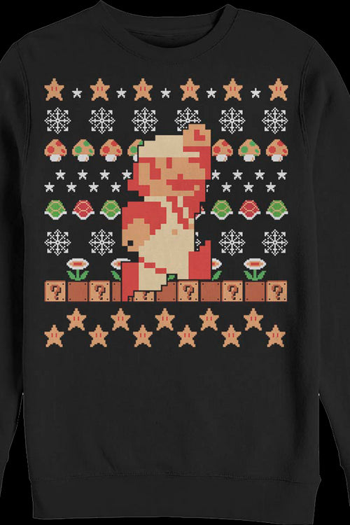 Super Mario Faux Ugly Christmas Sweater Nintendo Sweatshirtmain product image