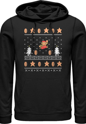 Super Mario Jump Faux Ugly Christmas Sweater Nintendo Hoodie