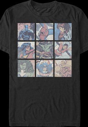 Superhero Panels Collage Marvel Comics T-Shirt