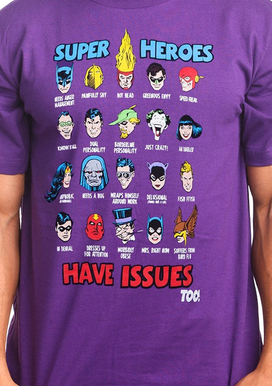 Superheroes Have Issues DC Comics T-Shirt - main product image