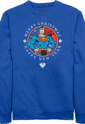 Superman Merry Christmas Happy New Year DC Comics Sweatshirt
