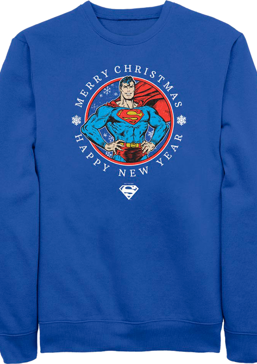 Superman Merry Christmas Happy New Year DC Comics Sweatshirt - main product image