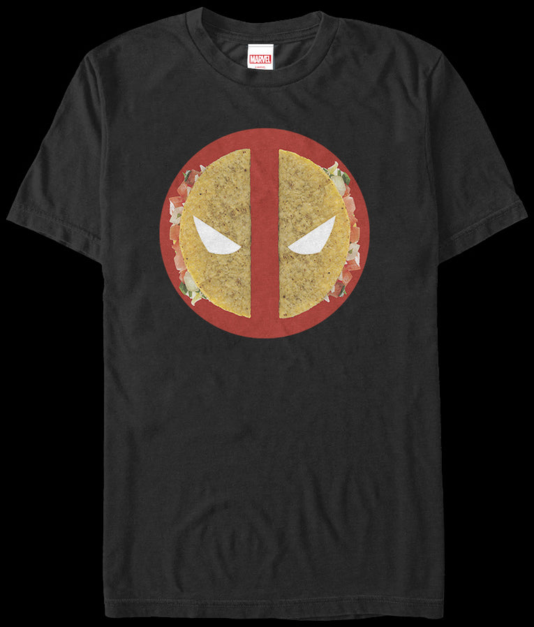 Taco Logo Deadpool T-Shirt: Marvel Mens T-Shirt