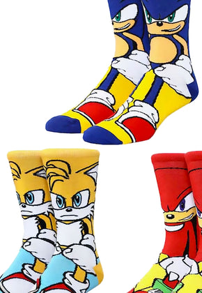 Tails, Knuckles, And Sonic The Hedgehog 3-Pack Socks