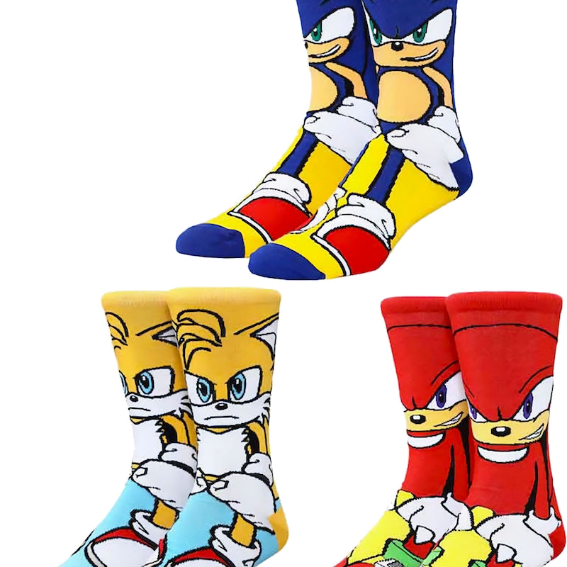Tails, Knuckles, And Sonic The Hedgehog 3-Pack Socks