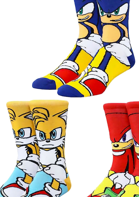 Tails, Knuckles, And Sonic The Hedgehog 3-Pack Socks - main product image