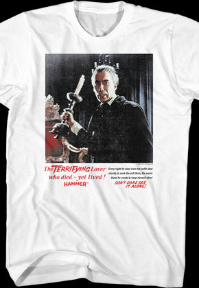 Terrifying Horror Of Dracula Hammer Films T-Shirt