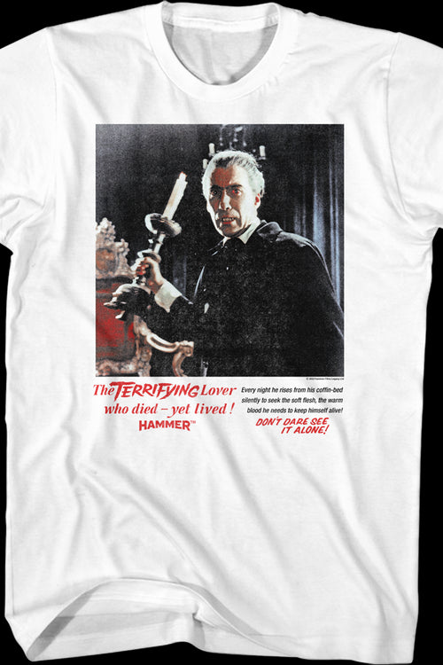 Terrifying Horror Of Dracula Hammer Films T-Shirtmain product image