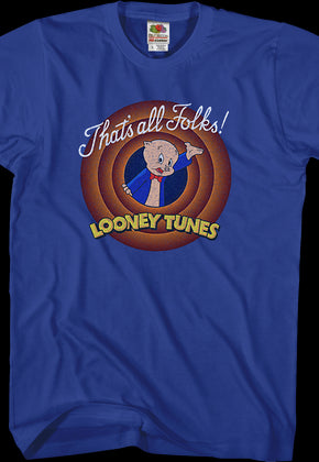 That's All Folks Porky Pig Looney Tunes T-Shirt
