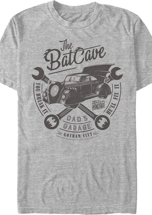 The Batcave Dad's Garage Batman DC Comics T-Shirt - main product image