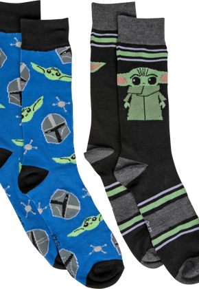 The Child Alone and The Child With Mandalorian 2-Pack Star Wars Socks