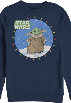 The Child Christmas Lights Circle The Mandalorian Star Wars Sweatshirt