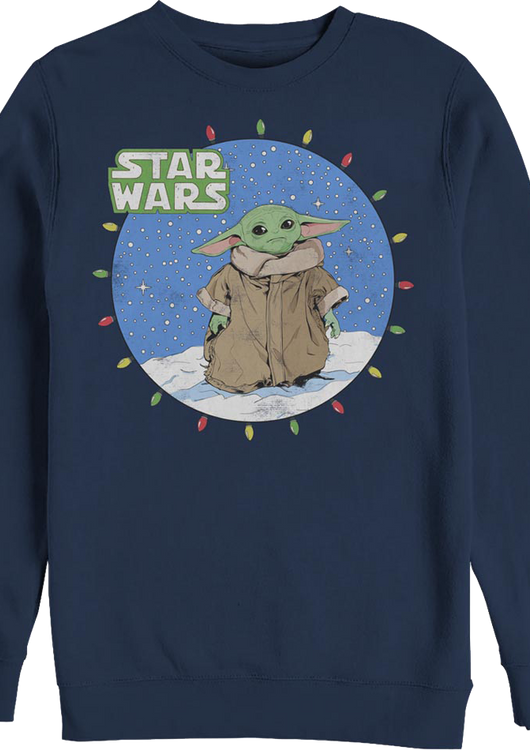 The Child Christmas Lights Circle The Mandalorian Star Wars Sweatshirt - main product image