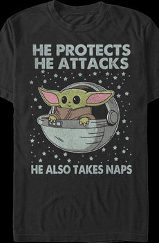 The Child Naps The Mandalorian Star Wars T-Shirt