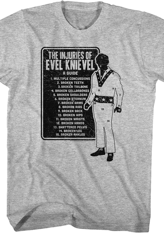 The Injuries Of Evel Knievel T-Shirt - main product image