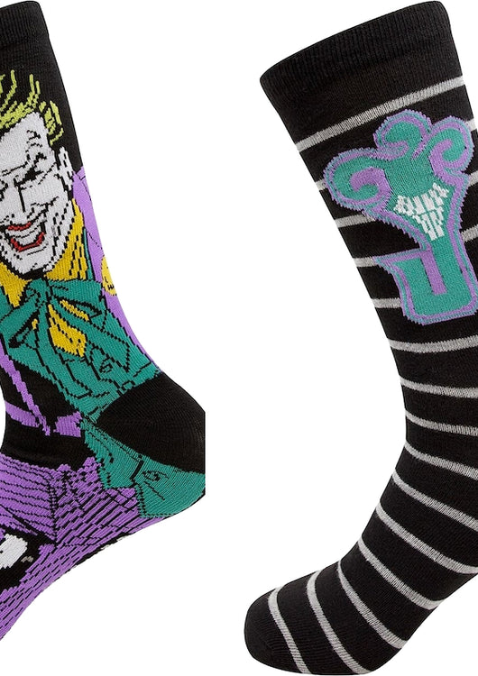 The Joker Character and Logo 2-Pack DC Comics Socks - main product image