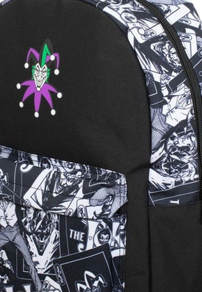 The Joker Panel And Logo DC Comics Backpack