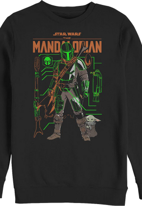 The Mandalorian And The Child Outlines Star Wars Sweatshirt