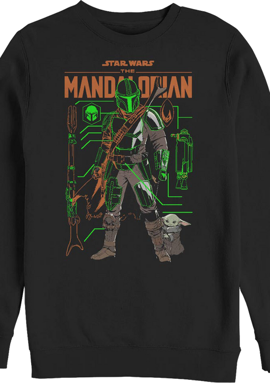 The Mandalorian And The Child Outlines Star Wars Sweatshirt - main product image