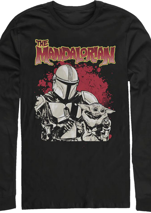 The Mandalorian Bounty Hunter And Child Star Wars Long Sleeve Shirt - main product image
