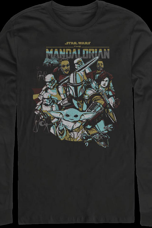 The Mandalorian Collage Star Wars Long Sleeve Shirtmain product image