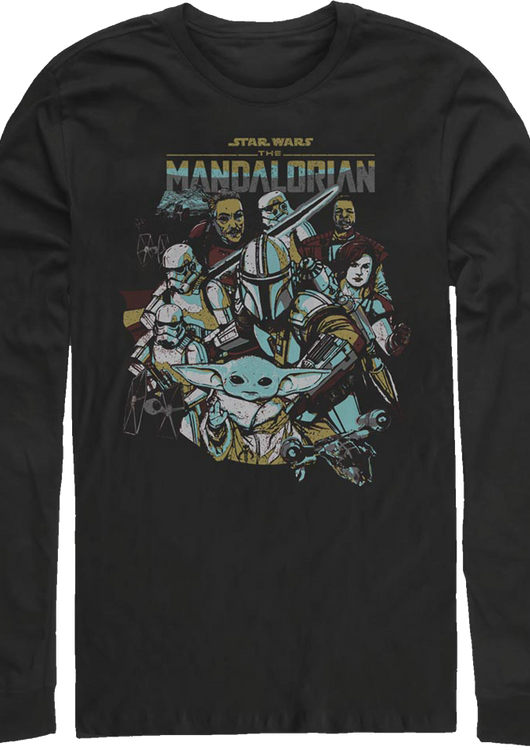 The Mandalorian Collage Star Wars Long Sleeve Shirt - main product image