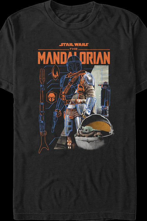 The Mandalorian Outlines Star Wars T-Shirtmain product image