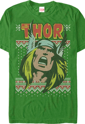 Thor Faux Ugly Christmas Sweater Marvel Comics T-Shirt