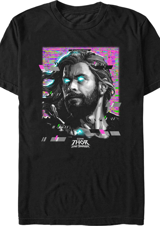 Thor Love And Thunder Retro Glitch Marvel Comics T-Shirt - main product image
