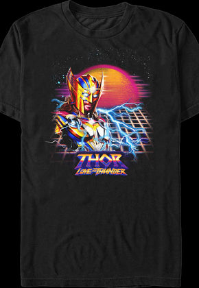 Thor Love And Thunder Synthwave Sunset Marvel Comics T-Shirt