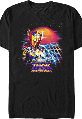 Thor Love And Thunder Synthwave Sunset Marvel Comics T-Shirt