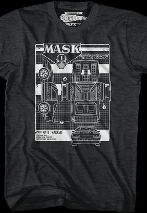 Retro Thunderhawk Schematic MASK T-Shirt