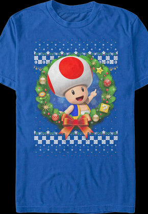 Toad Christmas Wreath Super Mario Bros. T-Shirt