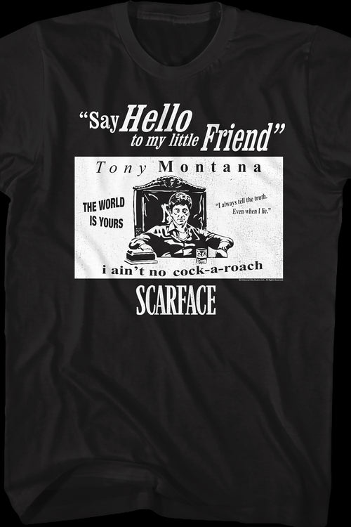 Tony Montana Quotes Scarface T-Shirtmain product image