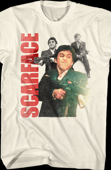 Tony Montana Shooting Collage Scarface T-Shirt